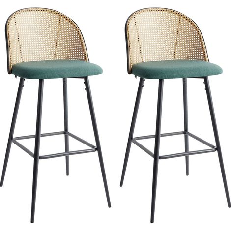 Set mit 2 Barstühlen CORNELL Metall Grün