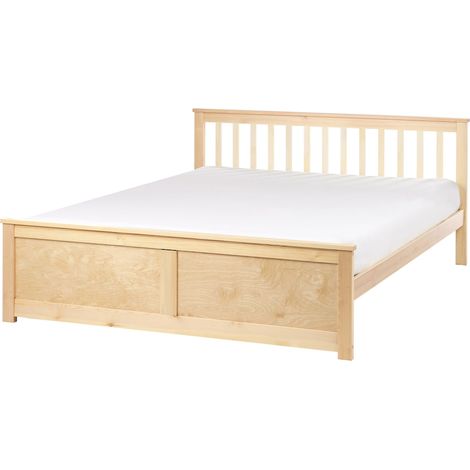 Bett mit Lattenrost Kiefernholz OLENDON 160 x 200 cm Hellbraun