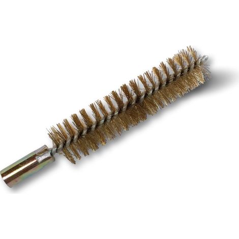 Ecouvillon LAITON Condenseur  Lot de 10  Ø 18 mm  Raccord laiton taraudé M6 femelle  Torsade en acier galvanisé  Brosse nettoyage  Kibros 4TCL18x10
