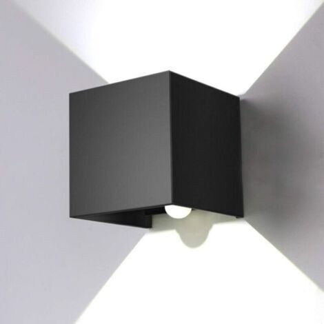 Applique Murale LED 12W avec détecteur de mouvement, angle réglable, IP67 étanche 6000K blanc froid, pour extérieur/intérieur (couloir, jardin, chambre), noir [Classe énergétique A++] (1/5)