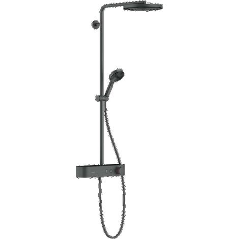 Hansgrohe Pulsify S - Set de douche avec thermostat, diamètre 26 cm, 3 jets, chrome noir brossé 24220340 (1/2)