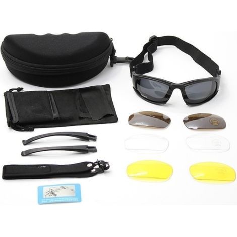 American Daisy x7 polarisierte taktische Sonnenbrille für Schießsport, Nachtsichtgeräte und Motorradfahren, kompatibel mit militärischer Ausrüstung. Polarisierte Version ohne Standardgläser. (1/5)