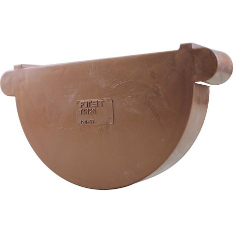 First Plast – Fond de gouttière PVC 25 droite/gauche – Aspect cuivre – Raccord pour gouttière – Résistance aux intempéries