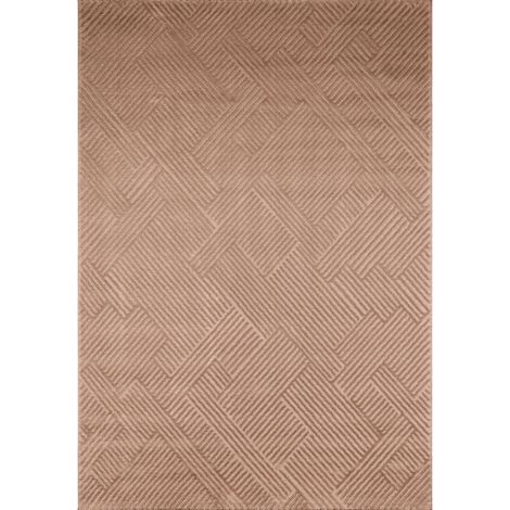 Tapis graphique mocca très doux en polypropylène - Rond Ø 120 cm (1/5)