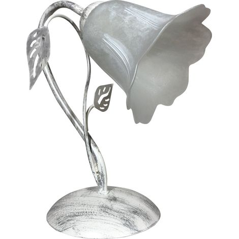 Lume 1xE14 Montatura Bianco Argento Vetro Spugnato Bianco E-Energy Teresa (1/2)