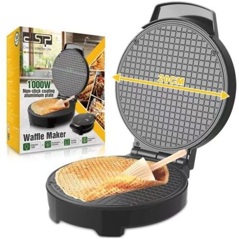 Machine à gaufres ronde commerciale 1000 W Gaufrier électrique à revêtement antiadhésif pour cornets de crème glacée et rouleaux d'œufs (1/4)