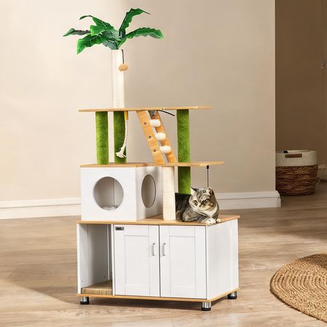 Maison pour chat eiche 80 x 48 x 160 cm (1/5)