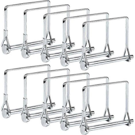 Packung mit 10 Anhängerkupplungsbolzen, 6,35 mm x 83,7 mm, verzinkter Stahl, für sicheres Abschleppen – für Wohnmobile, Boote, Rasenmäher, Traktoren (1/5)