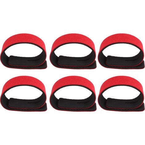 Lot de 10 attaches élastiques pour cannes à pêche, compatibles avec les câbles, pour cannes à lancer, à mouche et à pêche au lancer léger (rouge). (1/5)