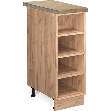 Scaffale da cucina Fame-Line, Quercia dorata, 30 cm , PL Rovere, Vicco