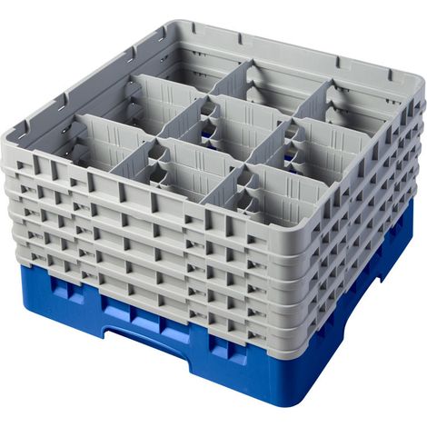 Casiers de lavage - 9 compartiments verres - Haut max 25.7 cm - 50 x 50 x 30.8 cm - Lot de 2 - Cambro