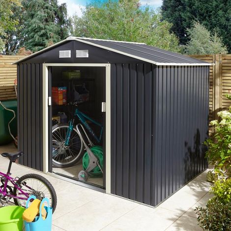 Rowlinson Trentvale 8X6 Metal Apex Shed - Dark Grey (1/5)