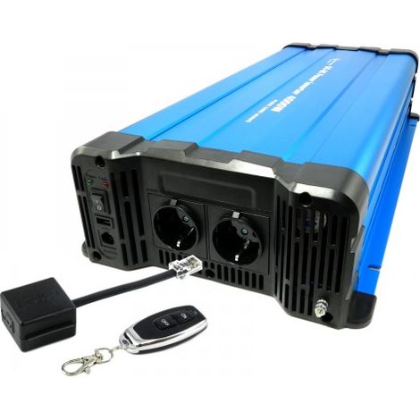 Spannungswandler FS4000DR 24V zu 230V 4000 Watt reiner Sinus BLAU Fernbedienung optional Mit Funkfernbedienung CRW88 (1/5)