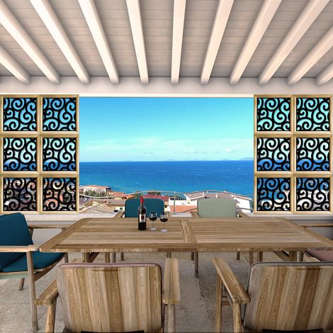 GHIRIGORI - Modules décoratifs en bois et PVC - Couleur : noir - Dimension : 73x73 cm