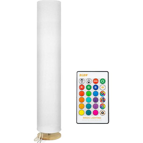 14W LED-Stehlampe mit weichem Stoffbezug, 110-220V, mit Dimmer, 5 Helligkeitsstufen, 16 wechselnden statischen Farben, 4 dynamischen Modi, E27-Fassung und Fußpedal. (1/5)