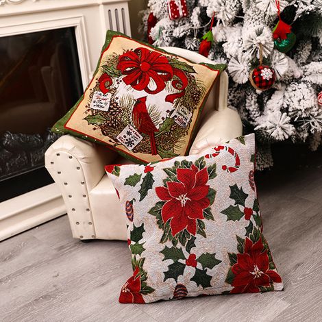 Federa stampata con Babbo Natale, vecchietto, divano letto, decorazione per la casa, federa per camera da letto, Buon Natale, 45x45 cm. (1/5)