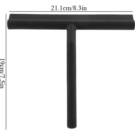 [Finishing Brush] Ergonomischer Autofensterschaber aus Edelstahl – Schwarzes Modell, 21,1 cm, mit rutschfestem Griff (1/5)