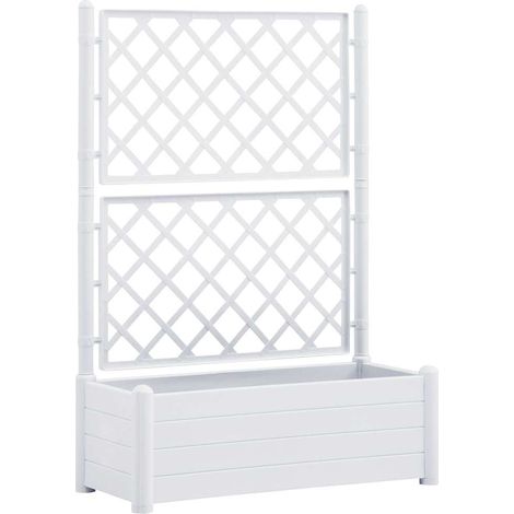 Vidaxl – Jardinière avec treillis 100x43x142 cm – PP résistant aux intempéries – Capacité 90 L – Pour plantes grimpantes et fleurs