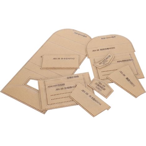 8 Pièces Gabarits Acryliques pour Portefeuille DIY, Modèles de Découpe Cuir, Outils de Formage Créatifs (1/5)