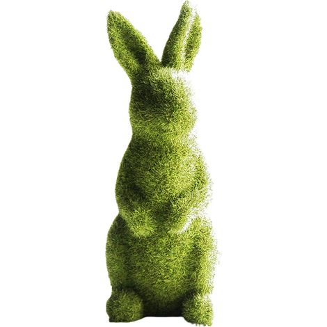 Lapin de Pâques en mousse, statuette de lapin floqué, décoration pour jardin, cour ou maison, fête. (1/4)