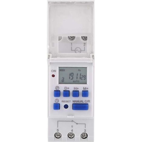 Minuterie programmable numérique Affichage LCD Interrupteur horaire programmable hebdomadaire Relais temporisé 16on & 16off minuterie(12V) (1/5)