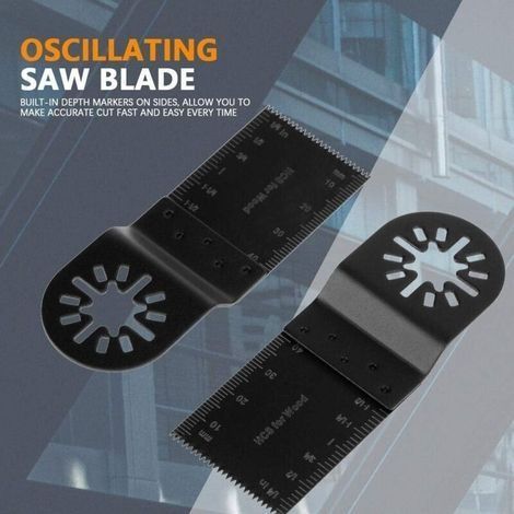 Multifunktions-Sägeblatt-Set, 20 universelle 34-mm-Oszillationssägeblätter mit integrierten Schnittmarkierungen (1/4)