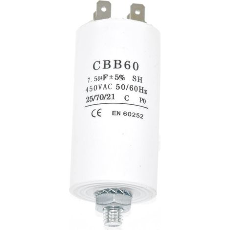 Universal 7.5UF Microfarad Appliance Motor Start Run Capacitor (1/2)