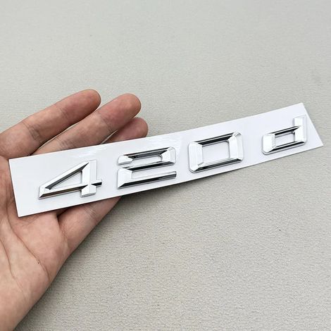 (420d Chrome) - Autocollant logo 3D ABS pour coffre arrière de BMW Série 4 420d 420i F32 F36 (1/5)