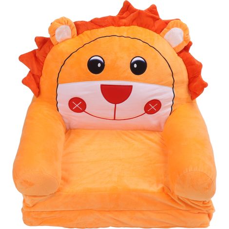 Canapé pliable pour enfants, doux et respirant, à rabat ouvert, Animal de dessin animé, lit pour tout-petit, pour salon, chambre à coucher, Orange, 2 couches (1/5)