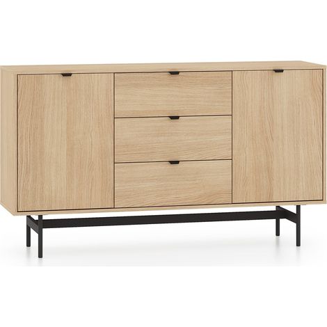 Selsey HEGGERS - Buffet avec 2 portes et 3 tiroirs - 150 cm - Chêne mavelie (1/5)