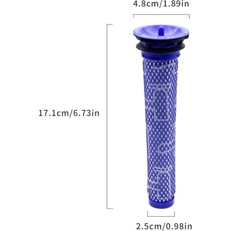 2er-Pack Staubsauger-Vorfilter, kompatibel mit Dyson DC58, DC59, V6, V7, V8, Ersatzteil 965661-01 für waschbaren Filter (1/5)