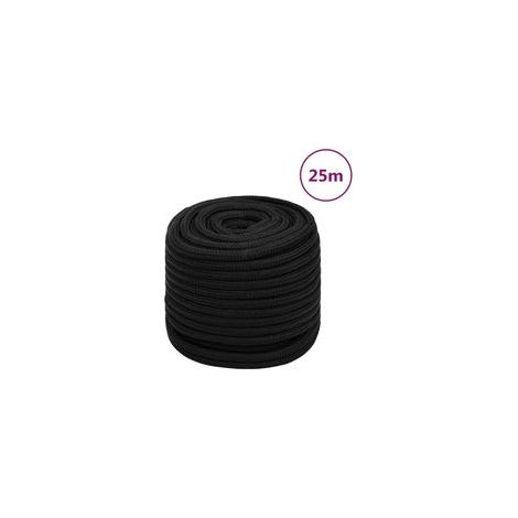 Corde de travail noire, 16 mm, 25 m, polyester - Crezuo (1/4)