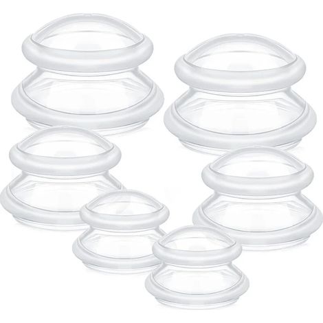 Ventouse En Silicone - 6 Pièces - Diamètres 45 mm 62 mm 80 mm - Pour Corps Visage Épaules Dos Abdomen - Usage Domestique