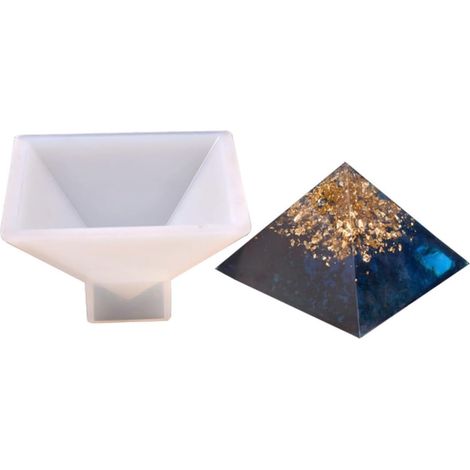 Molde piramidal de silicona blanca para resina epoxi 3D, 4 pulgadas, 33 x 3 pulgadas. (1/5)