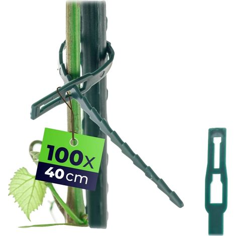 Pflanzenstützband, flexibles Material, Großpackung mit 100 Stück, Hellgrün (1/5)