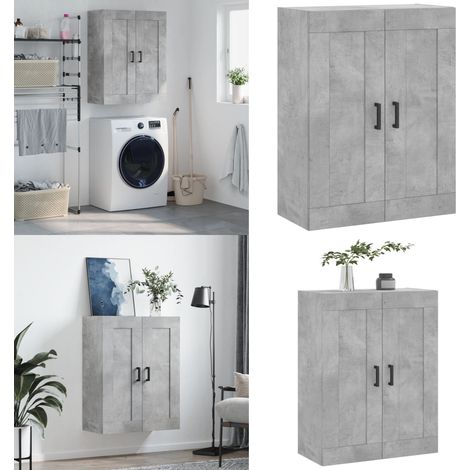 Wandschrank Betongrau 69,5x34x90 cm Holzwerkstoff - Holzwerkstoff - Betonfarbe (1/5)