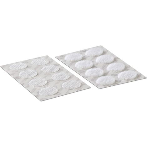 Circulos adhesivos hook&loop ø16 mm, blancos, 16 pares
