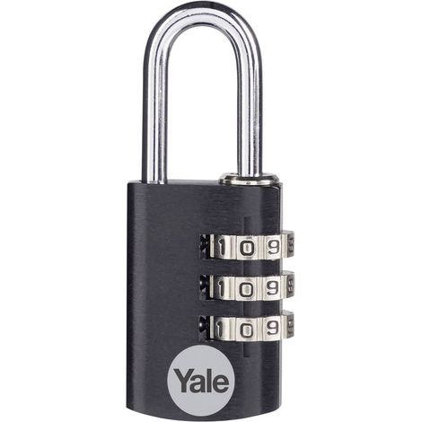 YALE YE3CB/20/121/1/BK Cadenas 20 mm noir avec serrure à combinaison (1/4)