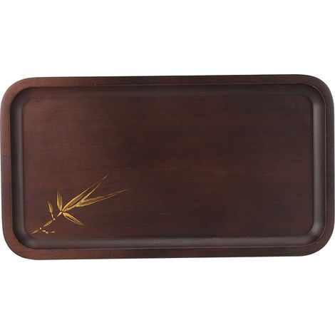 Plateau de service en bambou rectangulaire, plateau à thé, plat à snacks, accessoire de cuisine domestique (1/5)