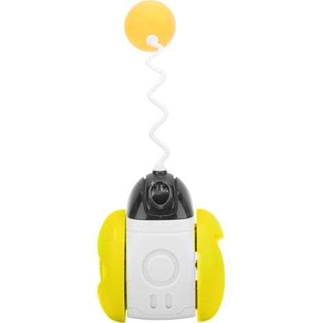 Jouet Chat Voiture Équilibre Auto-Rotative avec Herbe à Chat et Son Oiseau, Interactive en Plastique Jaune pour Intérieur (1/5)