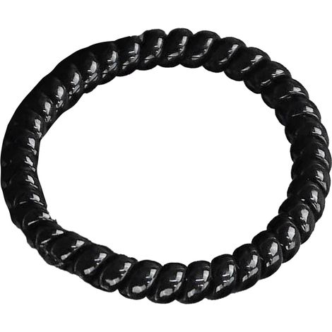 Cordon téléphonique élastique pour cheveux, spirales haute élasticité anti-traction, élastiques noirs (1/5)