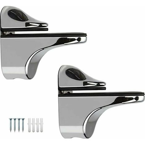 2 Piece Adjustable Glass Shelf Bracket, Support for 5-22mm Thick Wood/Glass Shelves - Duckbill (1/5)