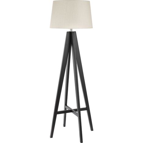 Piantana Contemporaneo Easel Legno Marrone Tessuto 1 Luce E27 (1/4)