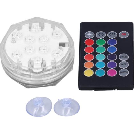 Projecteur subaquatique RGB avec télécommande, étanche IP68, pour aquarium et bassin. (1/5)