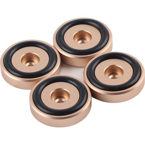 Stück 40x10mm sandgestrahlte, eloxierte Aluminium-Verstärkerfüße, vergoldet (1/5)