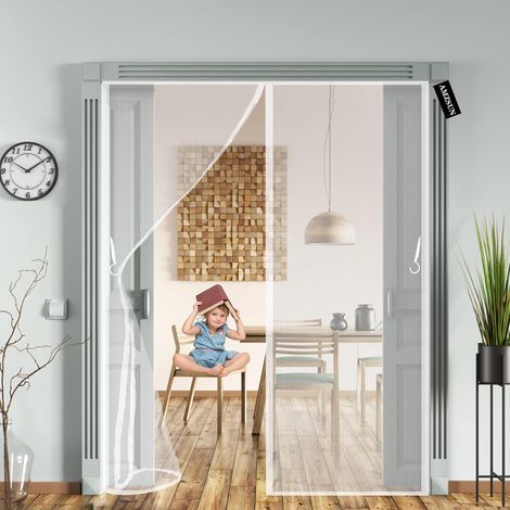 Magnétique Moustiquaire 240 x 210 cm Rideau Anti Insectes Facile à Installer sans Percer - Blanc (1/5)