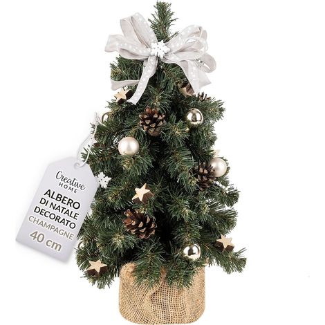 Creative Home Albero di Natale Artificiale Colore Champagne Albero di Natale Piccolo 40cm (1/5)
