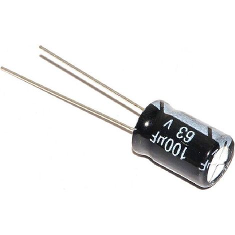 Condensatore elettrolitico 100uf 63v 105Âºc Dimensioni 8x12mm 100mf63v105/radiale