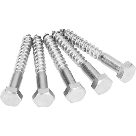 Vis à bois à six pans creux en acier inoxydable 304, filetage partiel, M8 x 60 mm