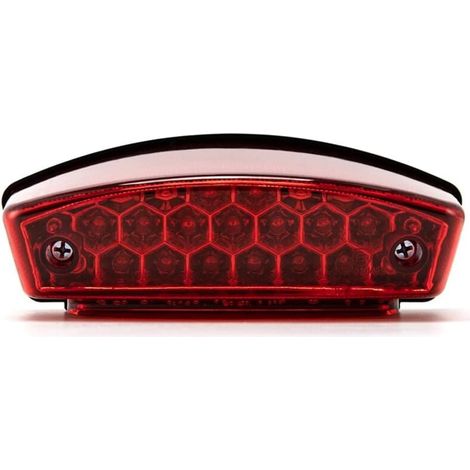 Luz trasera universal para motocicleta, 12 V, 21 LED, luz blanca para matrícula, luz trasera de freno roja (B)